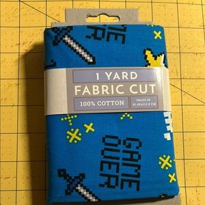 Game Over Blue Fabric Cut - 1 Yard